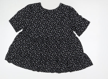 Womens UK Size 14 Pebble Bay Black Basic Blouse