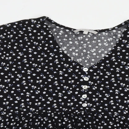 Womens UK Size 14 Pebble Bay Black Basic Blouse