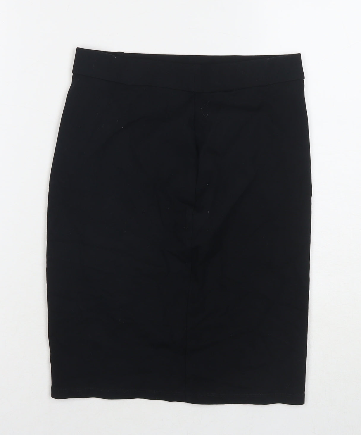 Marks and Spencer Girls Black Viscose Bandage Skirt Size 12-13 Years Regular Pull On