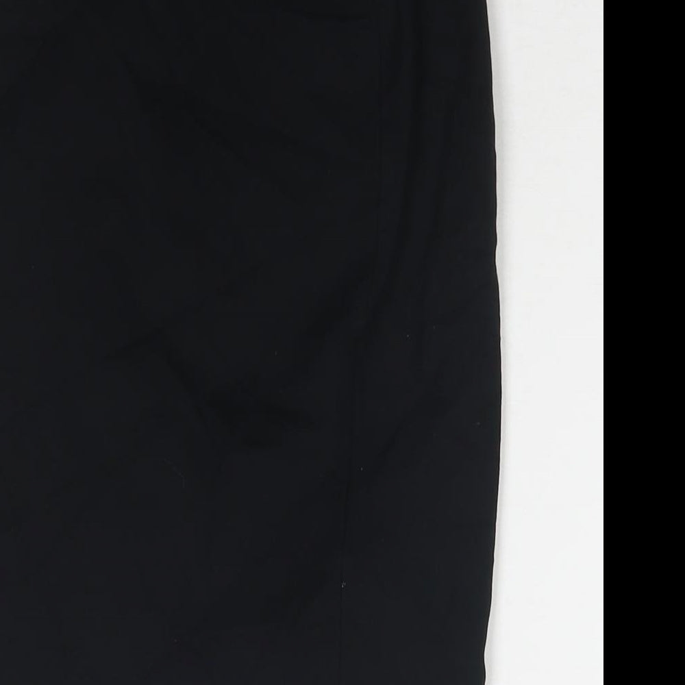 Marks and Spencer Girls Black Viscose Bandage Skirt Size 12-13 Years Regular Pull On