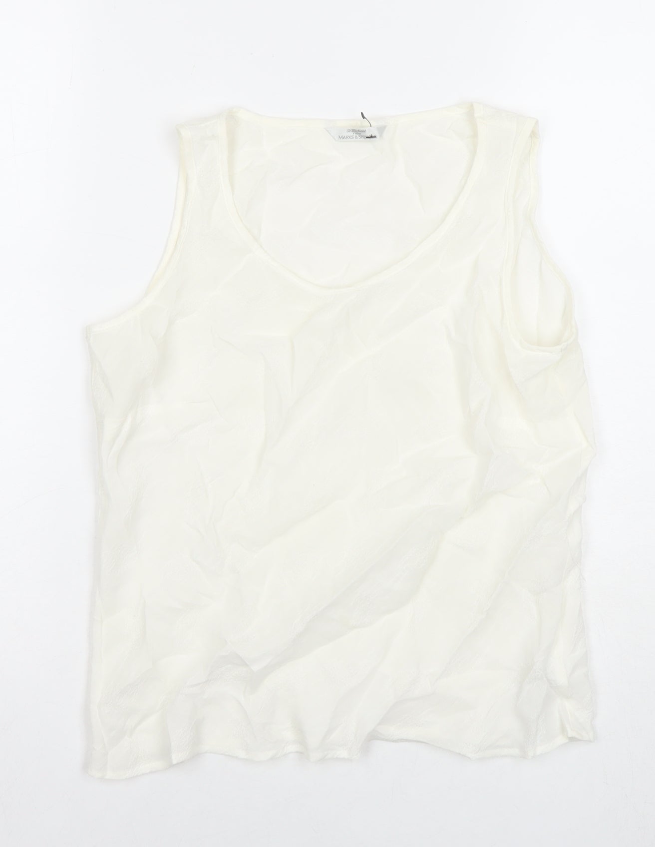 Womens UK Size 10 Marks and Spencer White Basic Blouse
