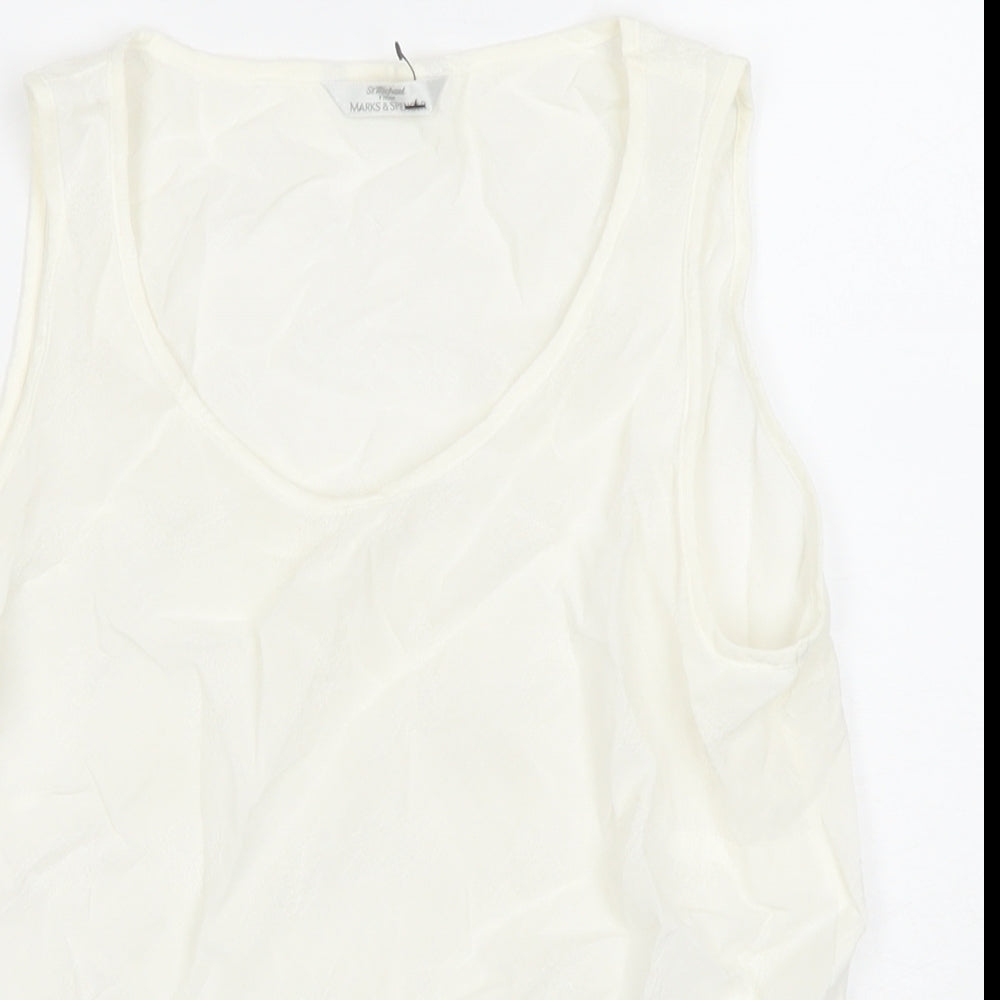 Womens UK Size 10 Marks and Spencer White Basic Blouse