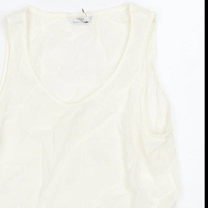 Womens UK Size 10 Marks and Spencer White Basic Blouse