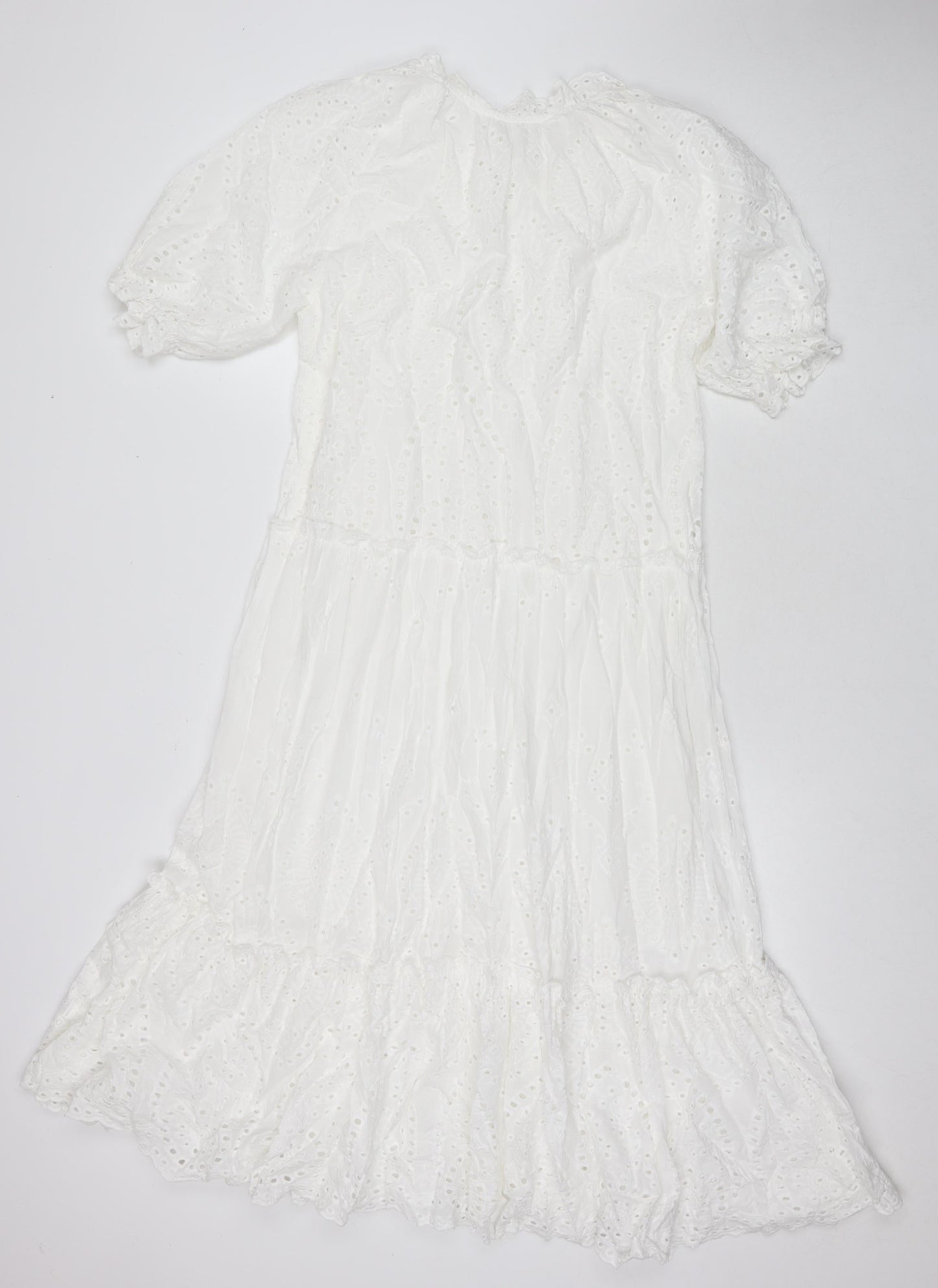 Drole De Copine Womens White Cotton A-Line Size S Round Neck Pullover - Size S/M