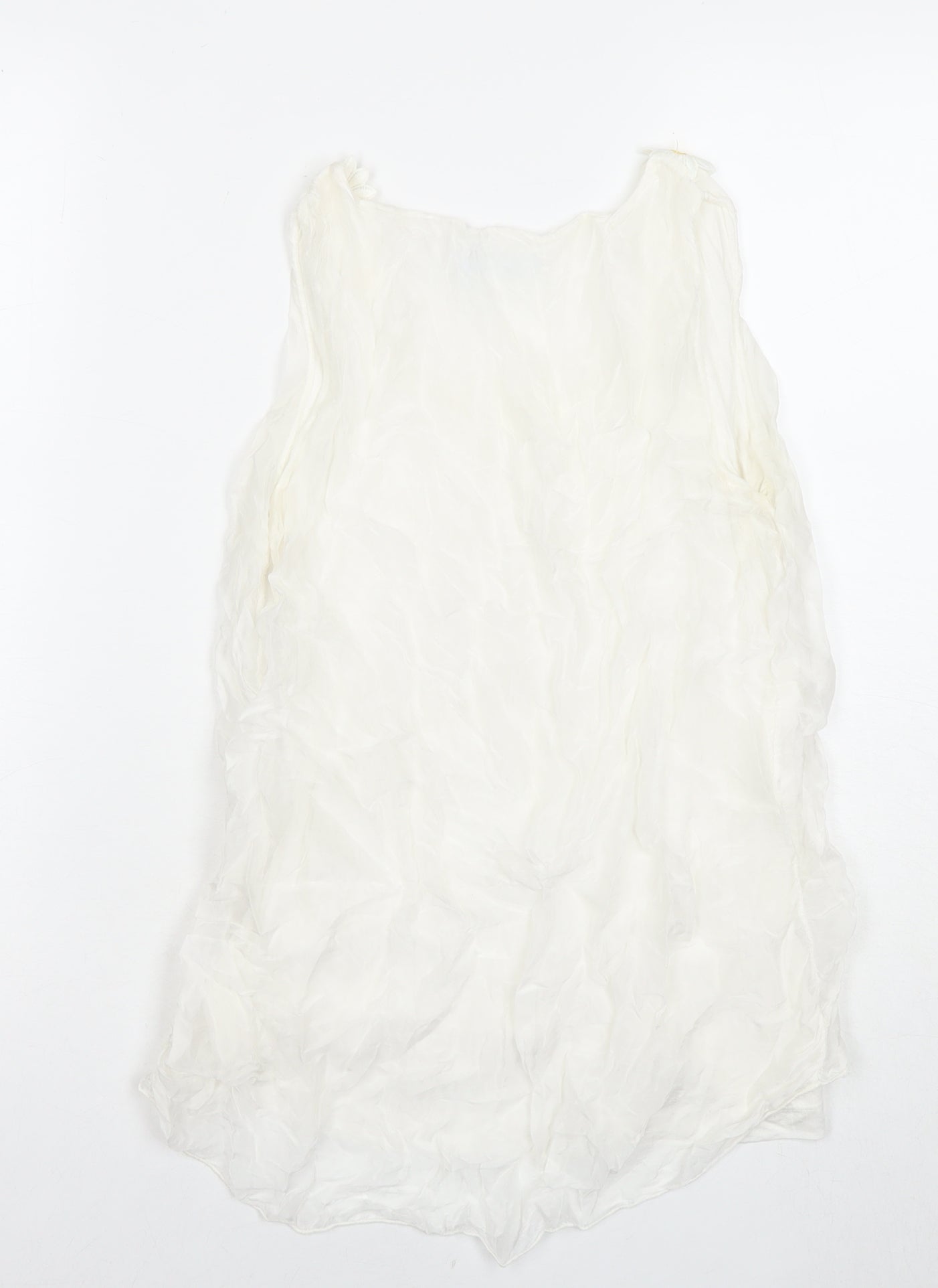 Alice Rinaldi Womens White Polyester Basic Tank Size S Round Neck