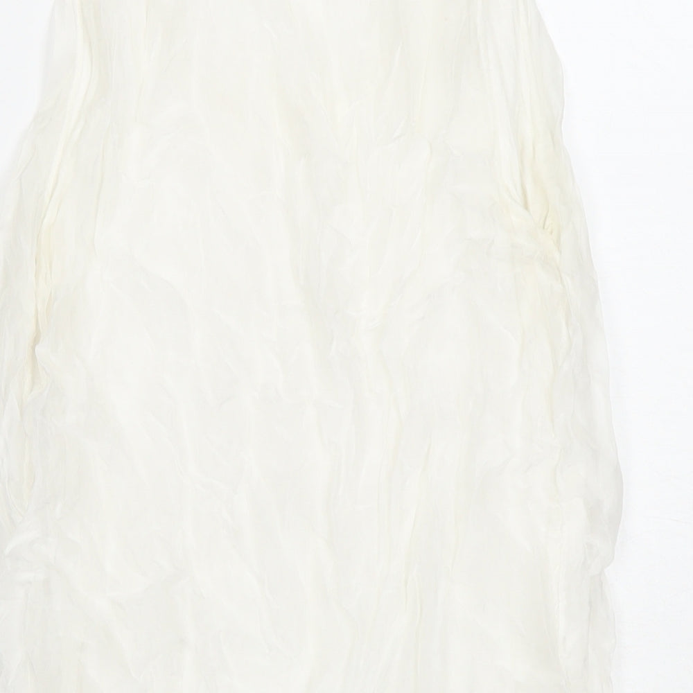 Alice Rinaldi Womens White Polyester Basic Tank Size S Round Neck