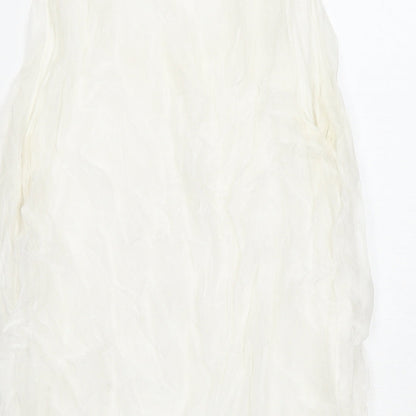 Alice Rinaldi Womens White Polyester Basic Tank Size S Round Neck