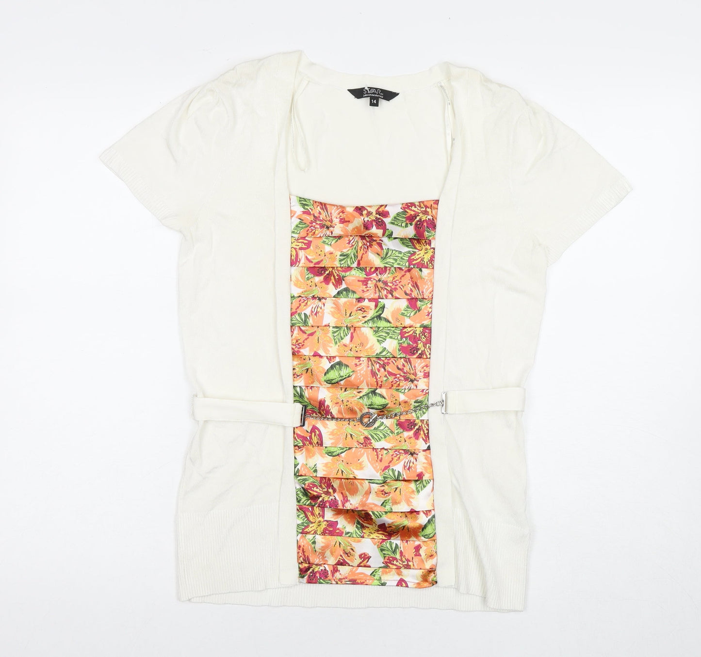 Womens UK Size 14 Julien Macdonald White Basic Blouse