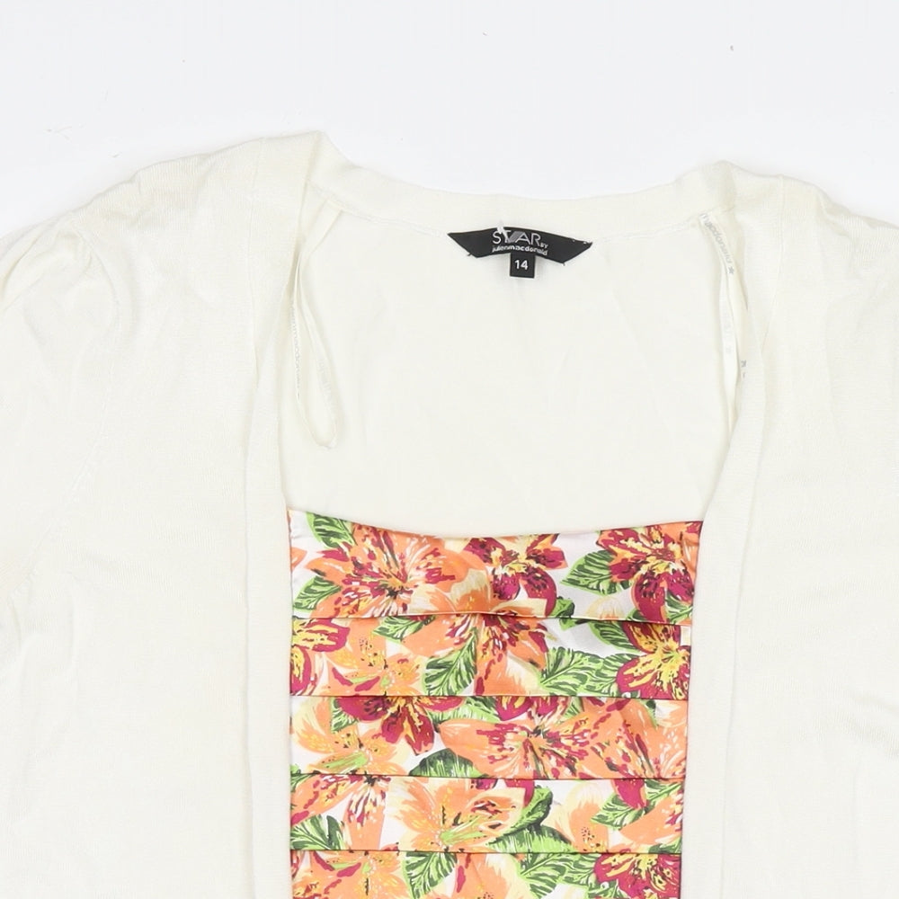 Womens UK Size 14 Julien Macdonald White Basic Blouse