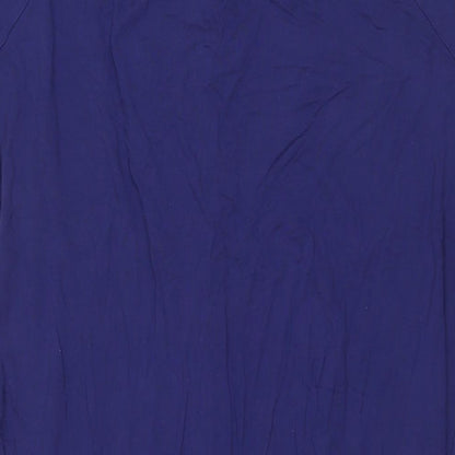 Seraphine Womens Blue Viscose Shirt Dress Size M Round Neck Snap