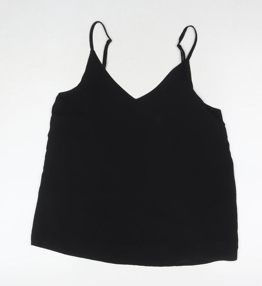 Cotton:On Womens Black Polyester Basic Tank Size XS Round Neck
