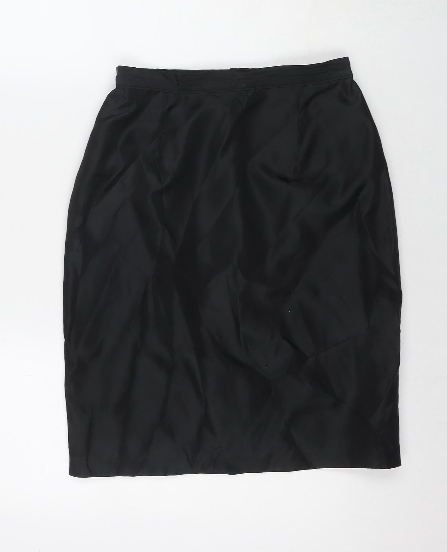 BHS Womens Black Polyester A-Line Skirt Size 12 Zip