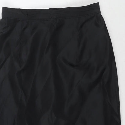 BHS Womens Black Polyester A-Line Skirt Size 12 Zip