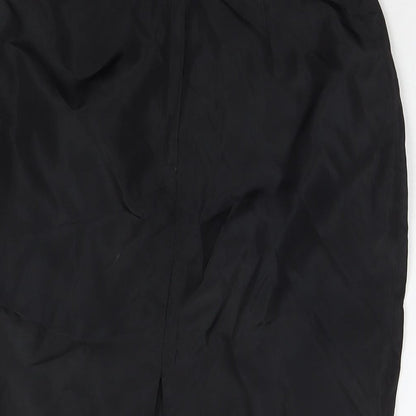BHS Womens Black Polyester A-Line Skirt Size 12 Zip