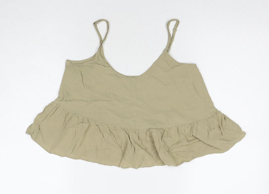 Womens UK Size 6 Topshop Brown Basic Tank