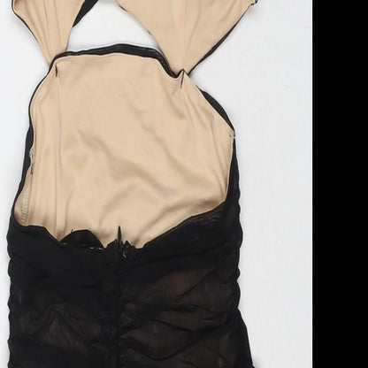 Miss Moda Womens Black Polyester Bodycon Size 6 Sweetheart Zip