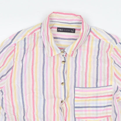 Womens UK Size 12 Marks and Spencer Multicoloured Basic Button-Up