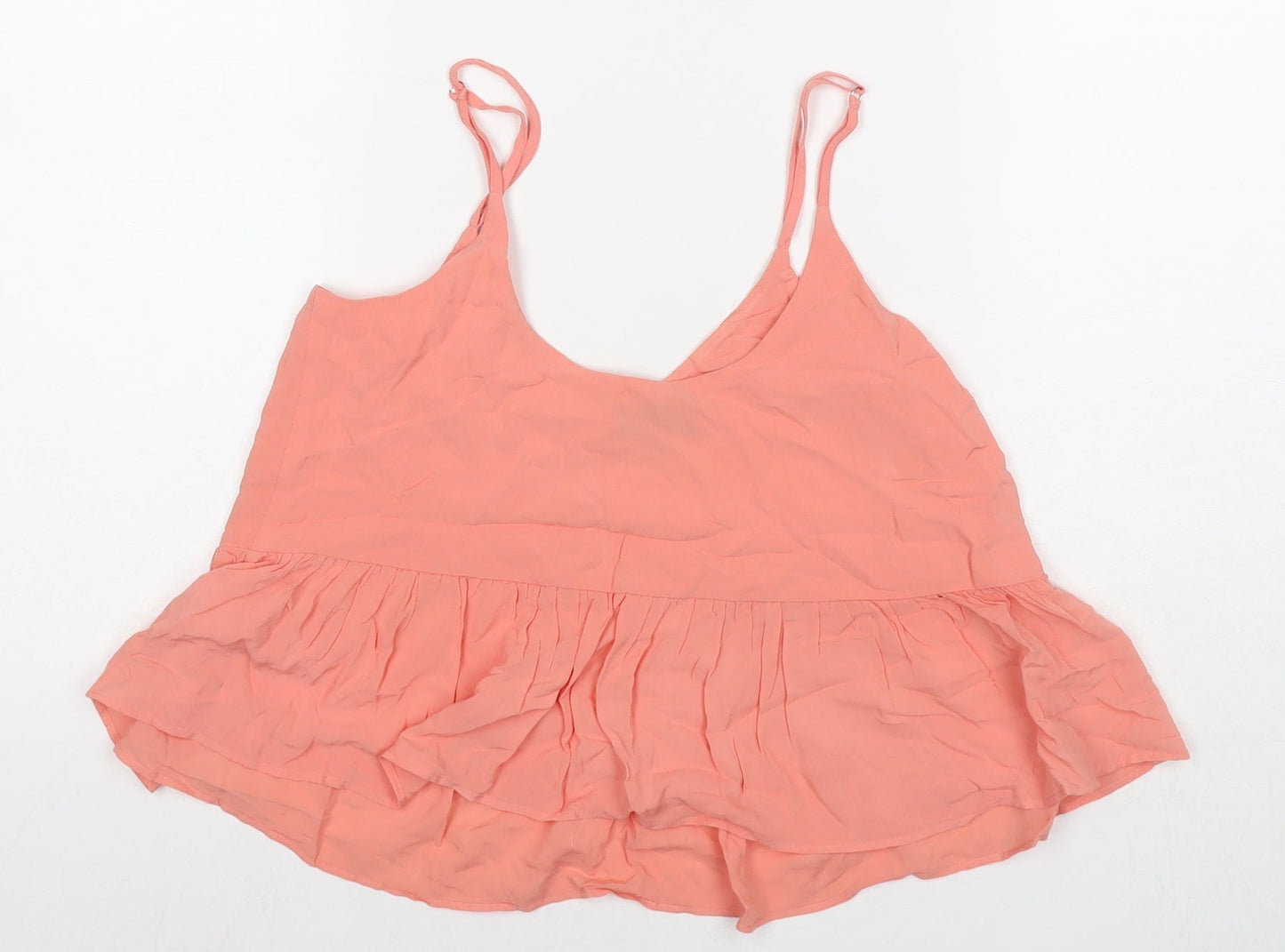 Womens UK Size 4 Topshop Orange Basic Tank