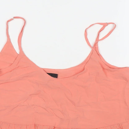 Womens UK Size 4 Topshop Orange Basic Tank