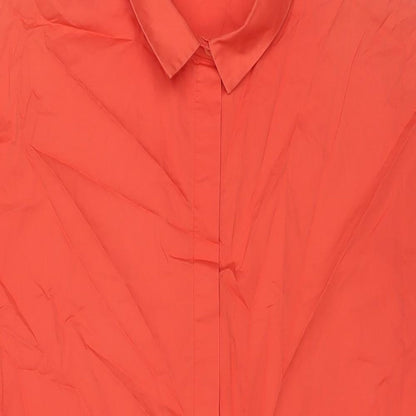 Peserico Womens Orange Cotton A-Line Size 16 Collared Pullover