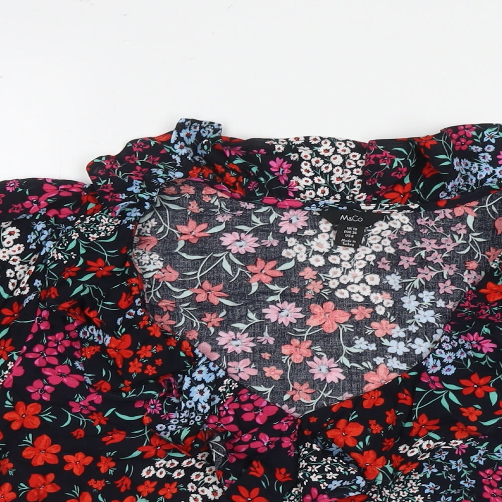 Womens UK Size 10 M&Co Multicoloured Basic Blouse