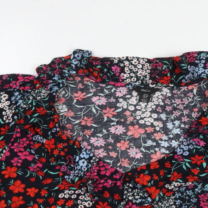 Womens UK Size 10 M&Co Multicoloured Basic Blouse
