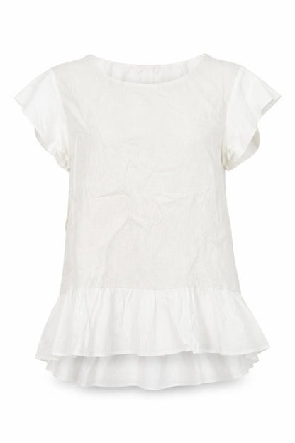 wh Womens White Cotton Basic Blouse Size XS V-Neck