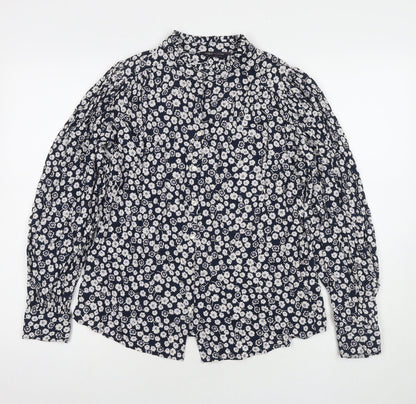 Womens UK Size 8 Marks and Spencer Blue Basic Button-Up