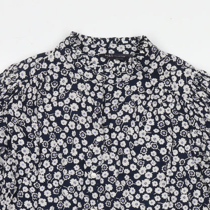 Womens UK Size 8 Marks and Spencer Blue Basic Button-Up