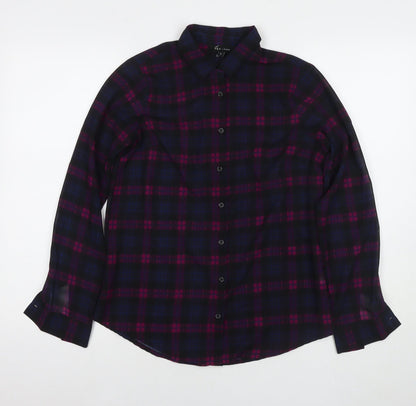 Womens UK Size 8 PRETTYLITTLETHING Blue Basic Button-Up