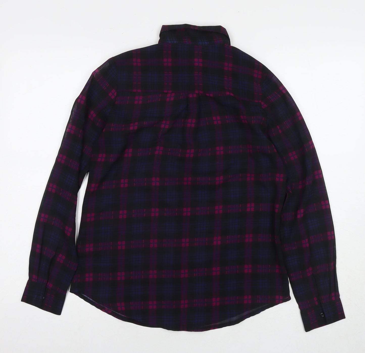 Womens UK Size 8 PRETTYLITTLETHING Blue Basic Button-Up