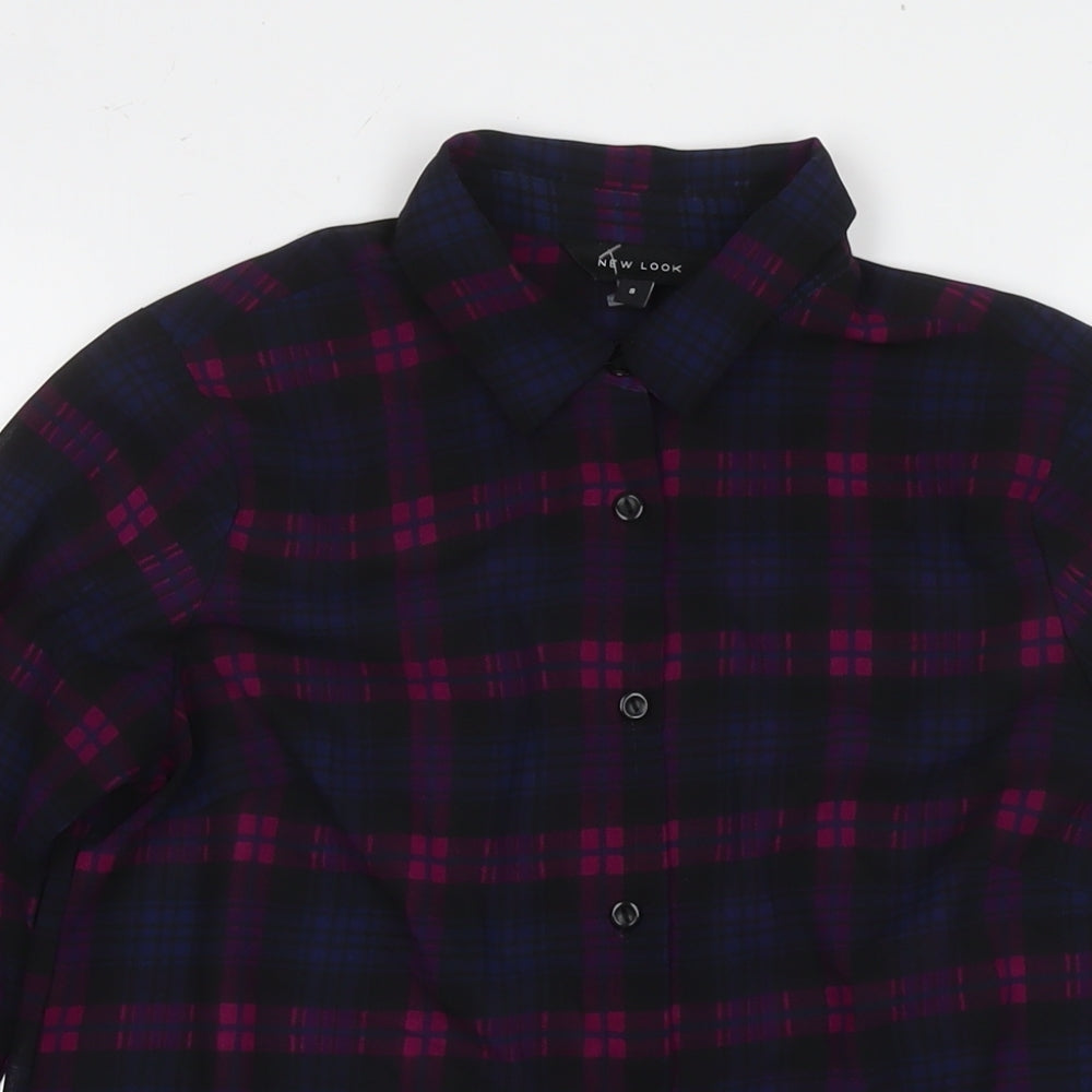 Womens UK Size 8 PRETTYLITTLETHING Blue Basic Button-Up