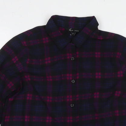 Womens UK Size 8 PRETTYLITTLETHING Blue Basic Button-Up