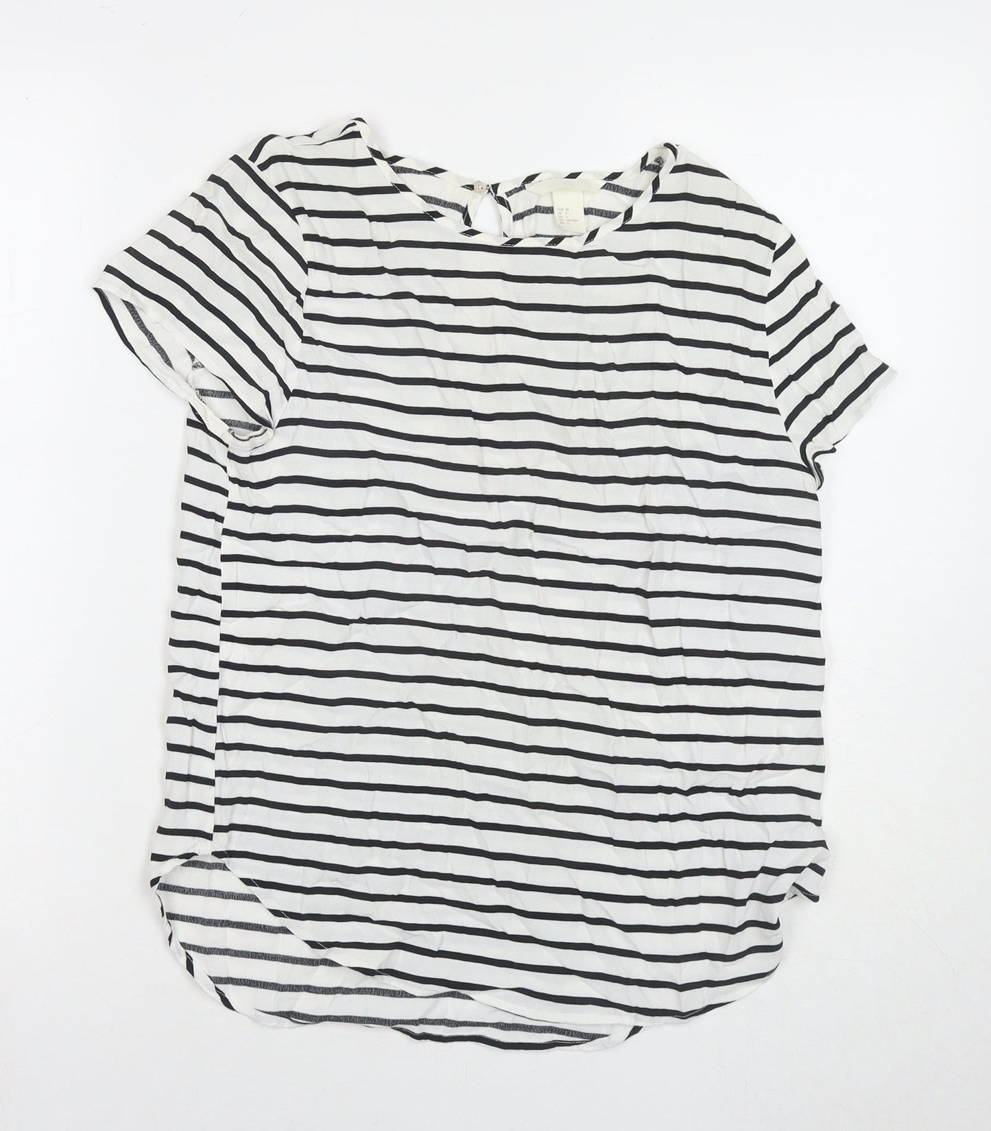 Womens UK Size 8 H&M White Basic T-Shirt