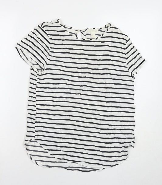 Womens UK Size 8 H&M White Basic T-Shirt