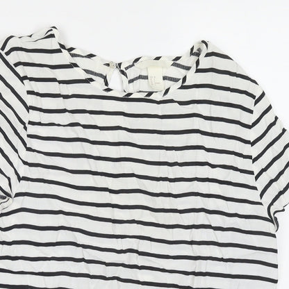 Womens UK Size 8 H&M White Basic T-Shirt