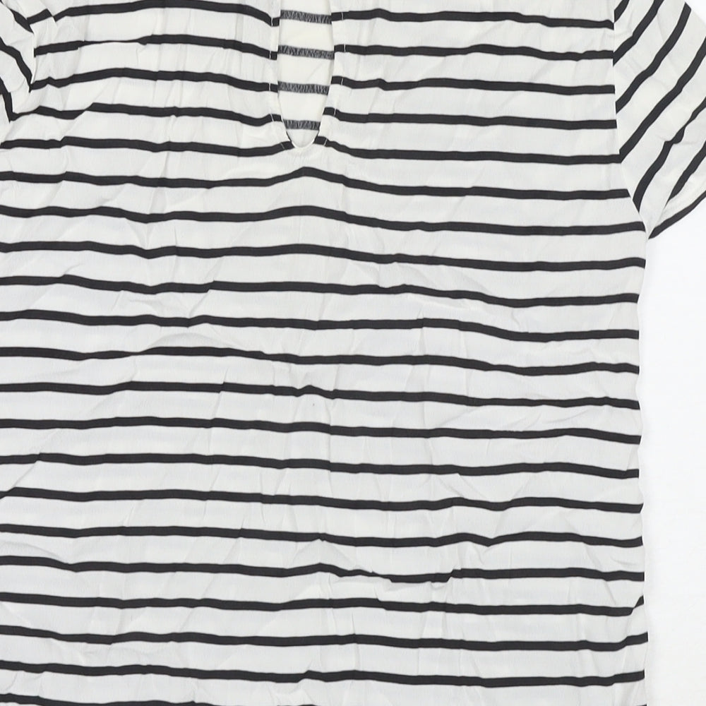 Womens UK Size 8 H&M White Basic T-Shirt