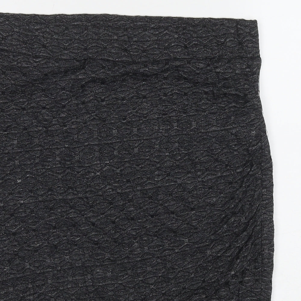 Fransa Womens Grey Viscose A-Line Skirt Size S