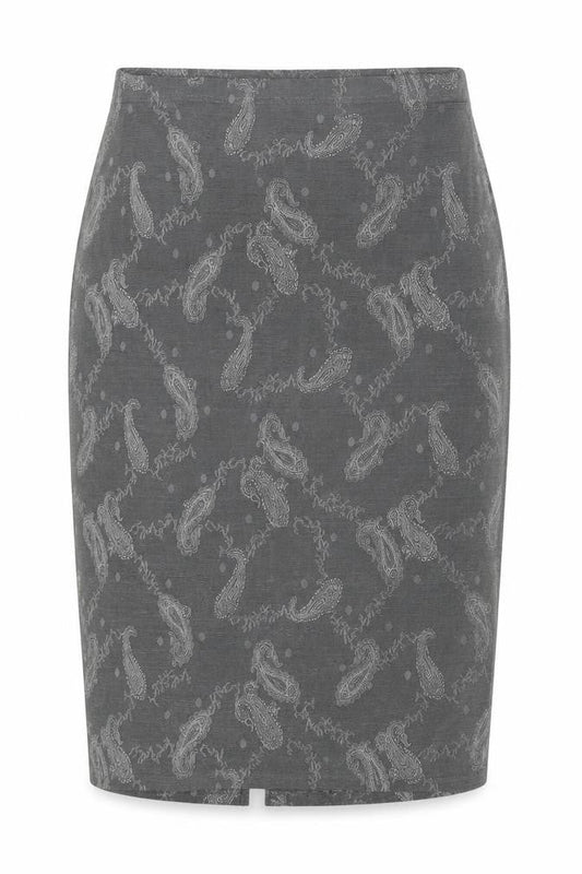 Essence Womens Grey Paisley Polyester A-Line Skirt Size 30