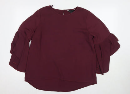 Womens UK Size 14 New Look Red Basic Blouse