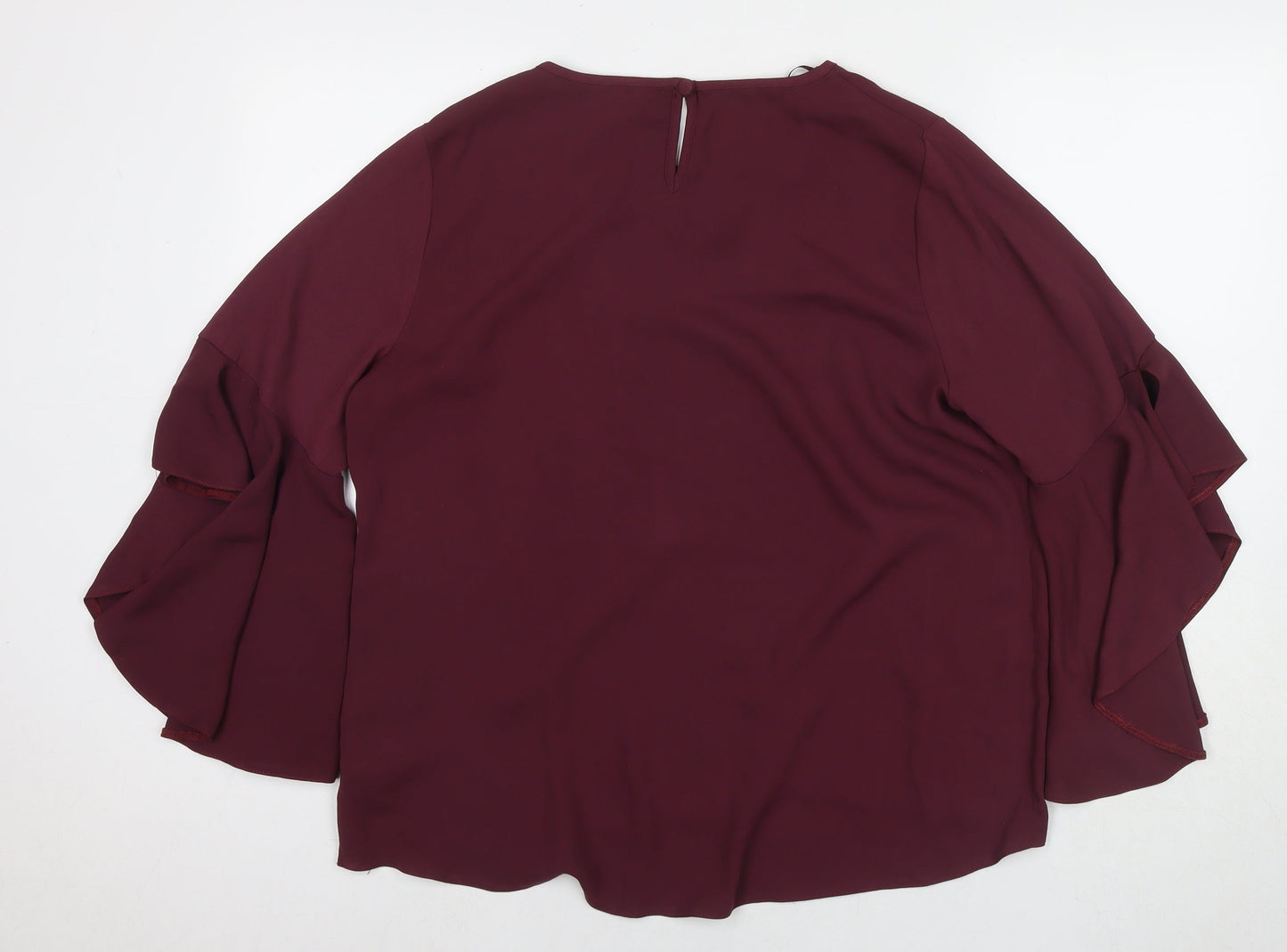 Womens UK Size 14 New Look Red Basic Blouse