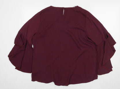 Womens UK Size 14 New Look Red Basic Blouse