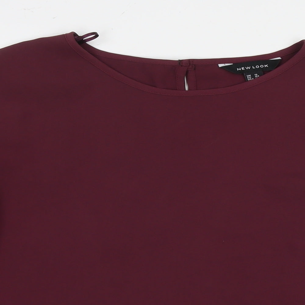 Womens UK Size 14 New Look Red Basic Blouse