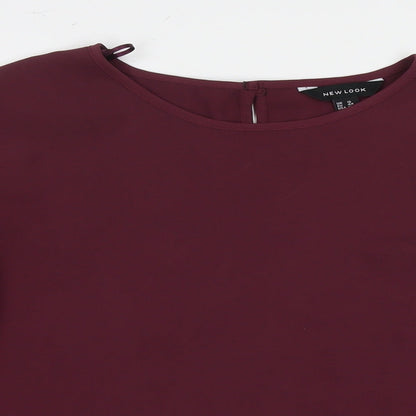 Womens UK Size 14 New Look Red Basic Blouse