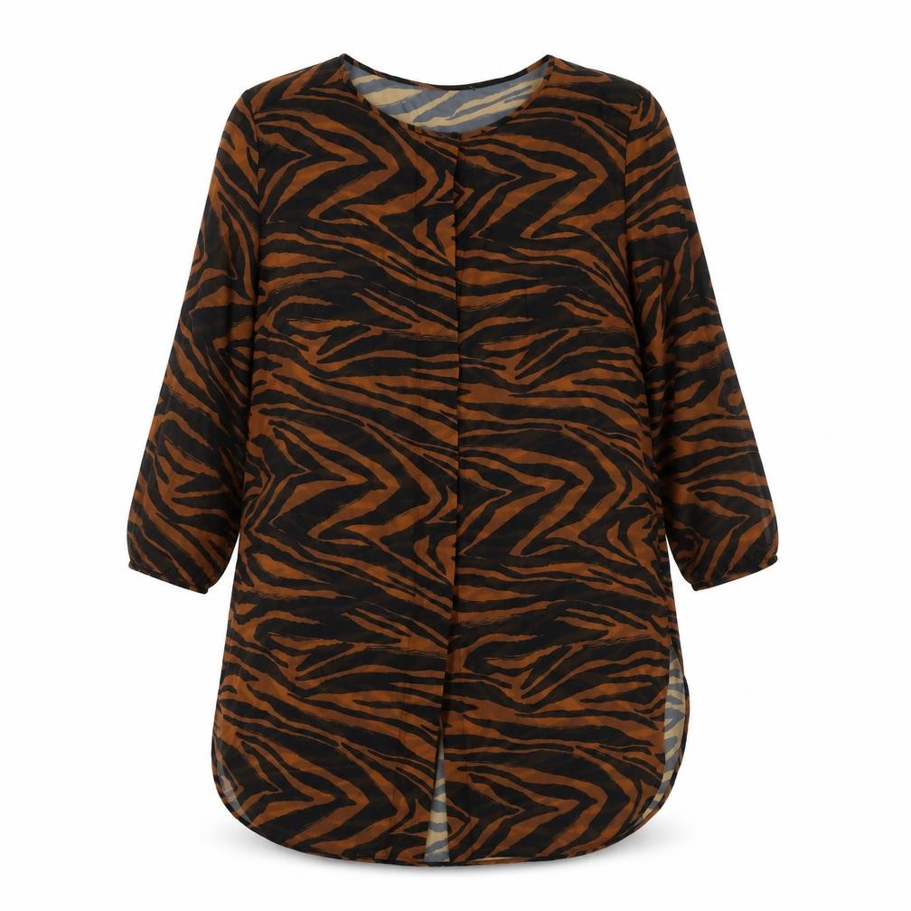Womens UK Size 12 NEXT Brown Basic Button-Up