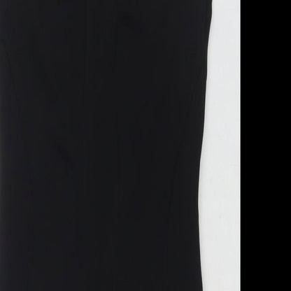 Miss Selfridge Womens Black Polyester Bodycon Size 8 Round Neck Pullover