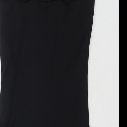 Miss Selfridge Womens Black Polyester Bodycon Size 8 Round Neck Pullover