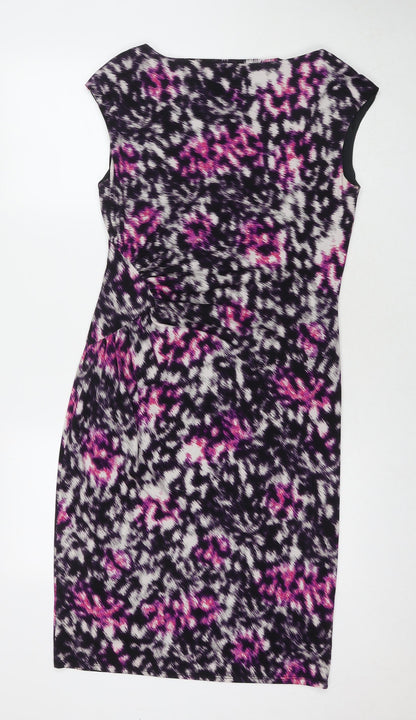 Planet Womens Multicoloured Geometric Polyester A-Line Size 12 Cowl Neck Pullover