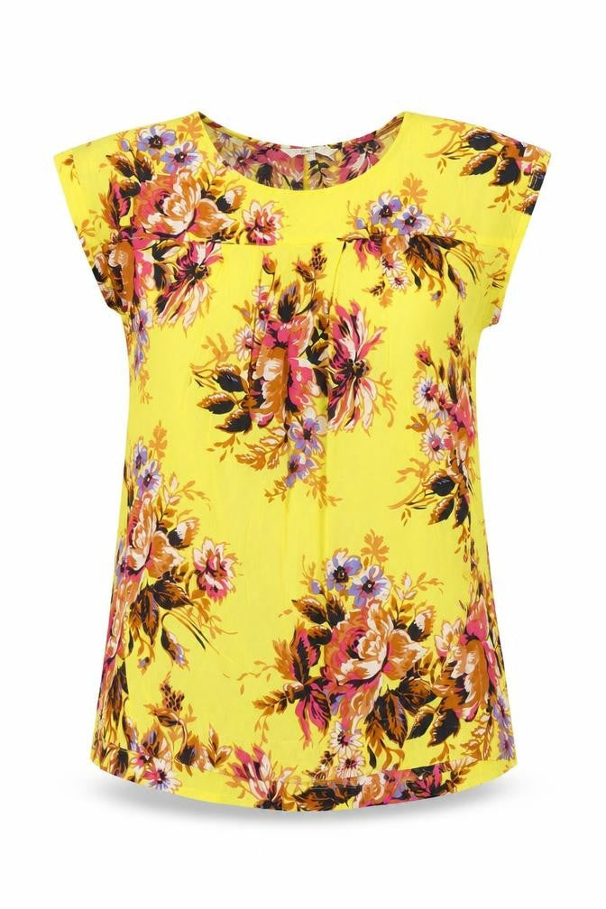 Womens UK Size 10 NEXT Yellow Basic Blouse