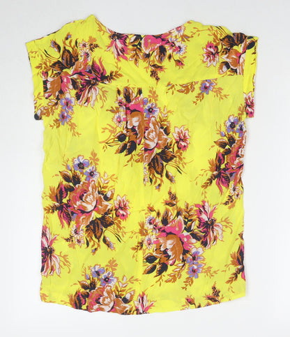 Womens UK Size 10 NEXT Yellow Basic Blouse